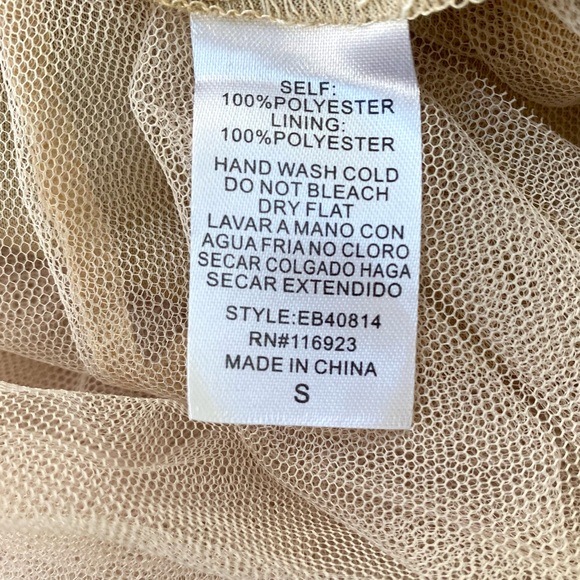 Easel Los Angeles NWT Nude Tiered Tulle Skirt, Romantic Balletcore, Size S - Picture 9 of 10